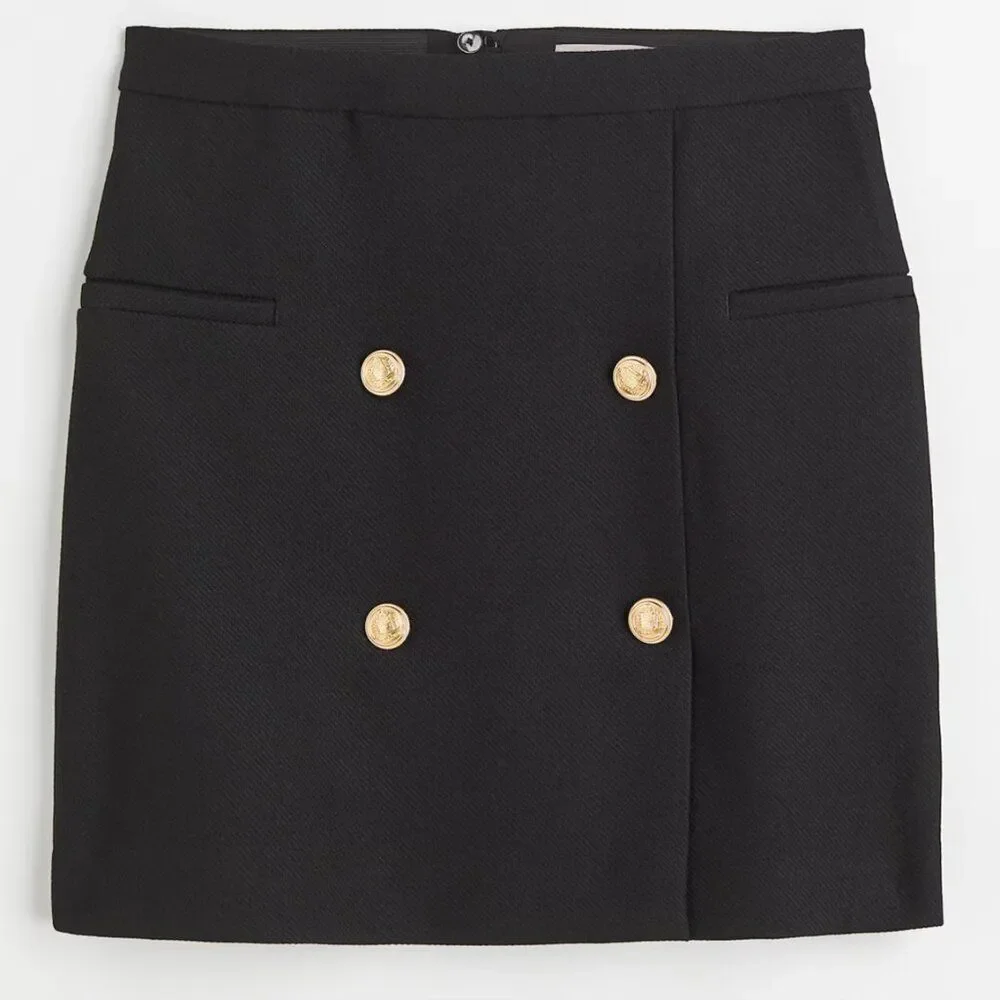 H&M Skirt with Statement‎ Buttons — Modern Classic - Size 14 - NWT